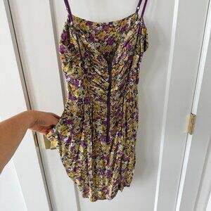 Floral Ruched Mini Dress